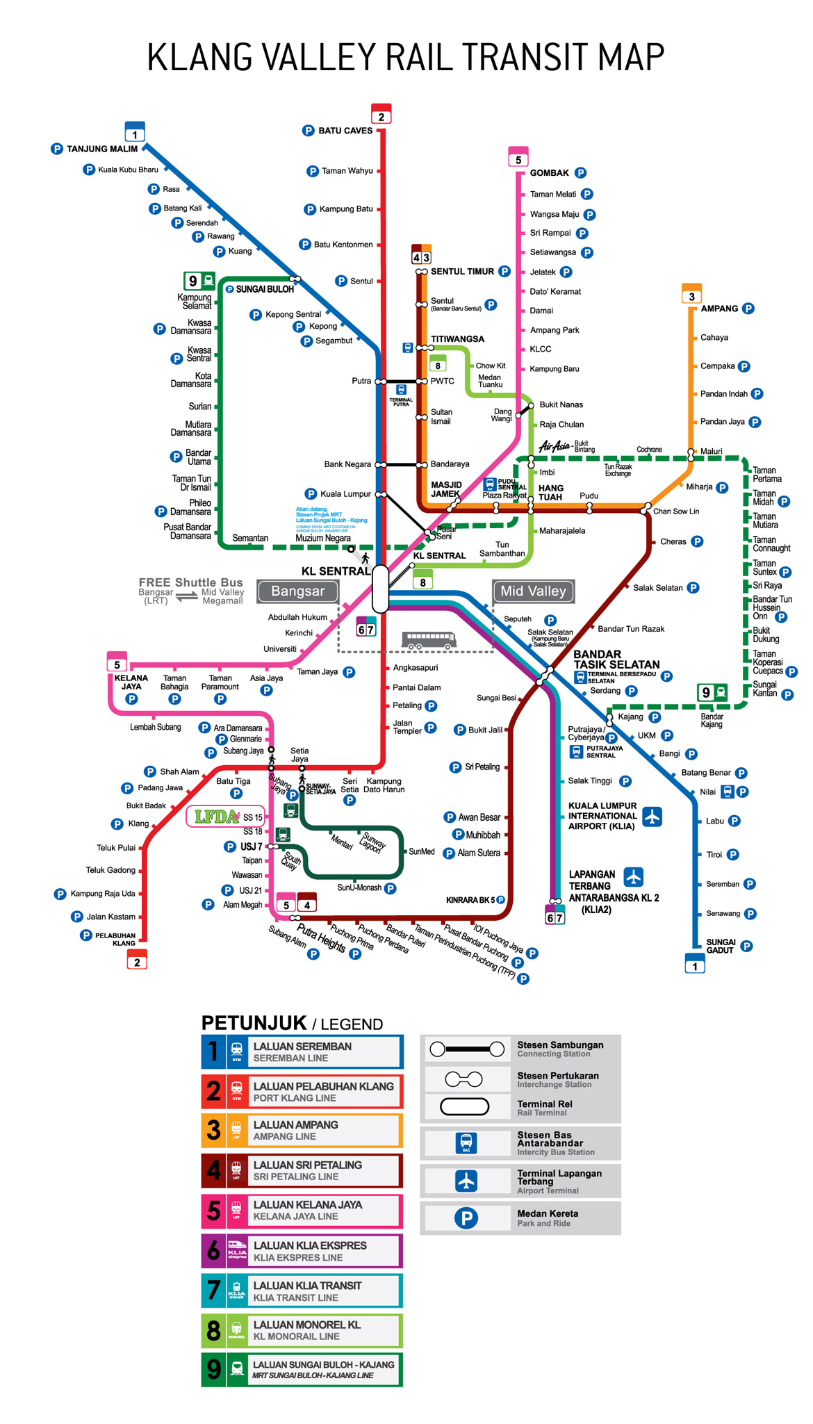 Klang Valley Rail Transit Map : Klang valley integrated transit maps